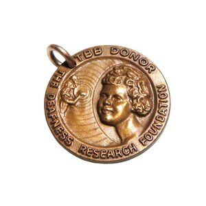 Vintage TBB Donor The Deafness Research Foundation Bronze Medal Charm